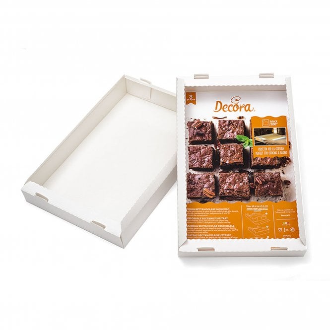 Decora Large White Baking Disposable Baking Trays 38 x 24 cm - 3 pcs