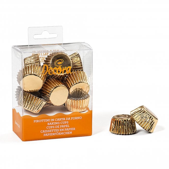 Decora Metallic Gold Extra Mini Cupcake Baking Cups pack of 180
