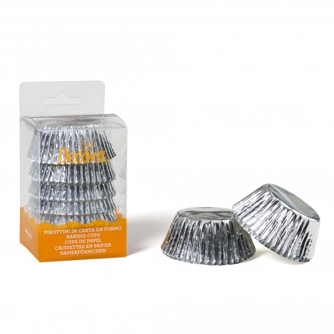 Decora Metallic Silver Cupcake Baking Cups Pack 60