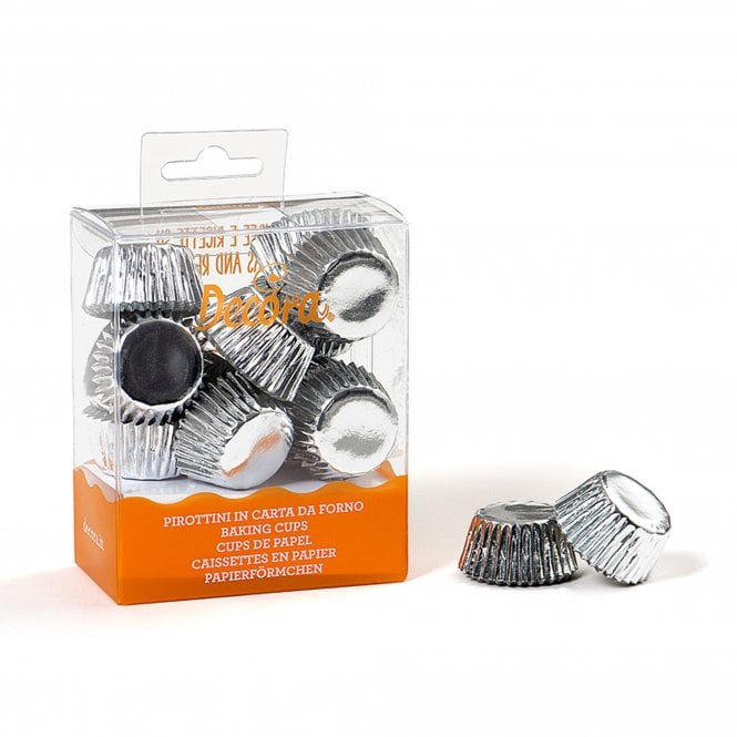 Decora Metallic Silver Extra Mini Cupcake Baking Cups pack of 180