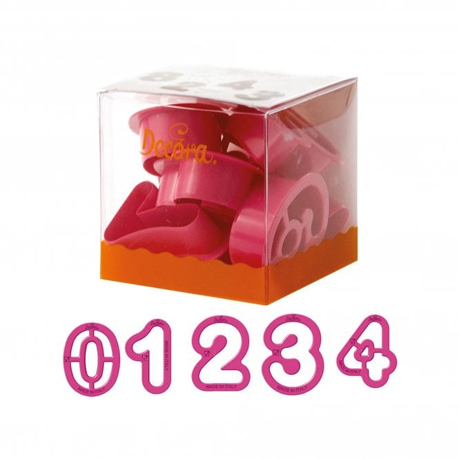Decora Number Cookie/Fondant Cutters 5.2 x 2.2cm - Set of 9
