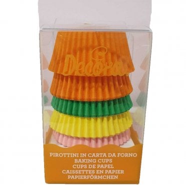 Orange, Green, Yellow, Pink Cupcake Baking Cups Pack Of 75