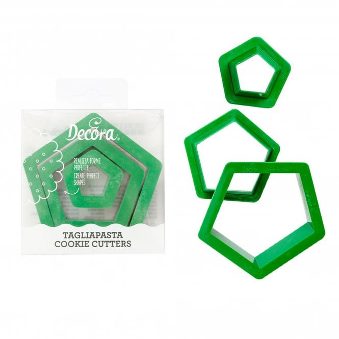 Decora Pentagon Cookie/Icing Cutters, Set of 3
