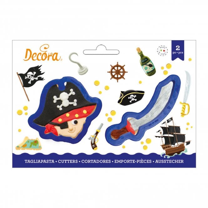Decora Pirate And Sabre Plastic cookie Cutters Set Of 2