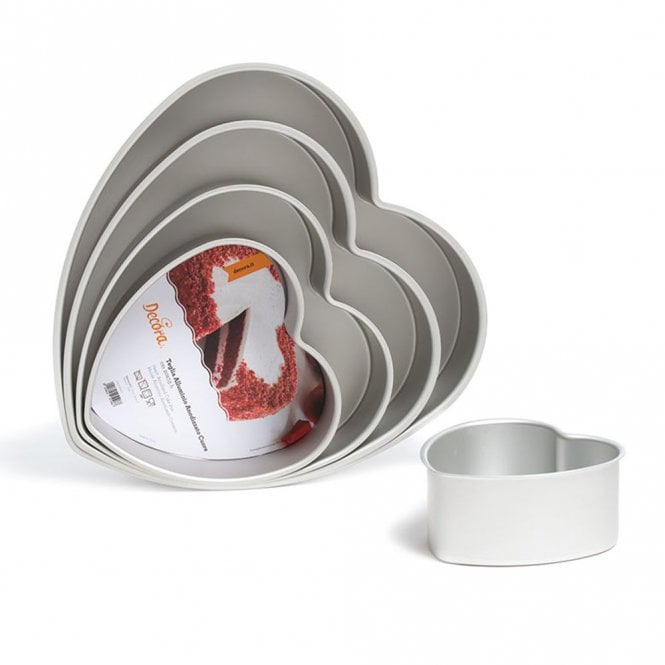 Decora Professional Aluminum Anodized Heart Cake Tin