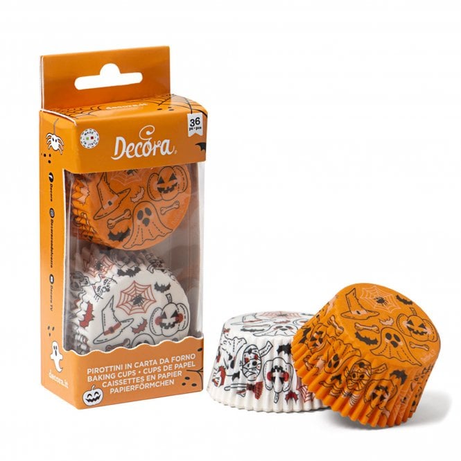 Decora Pumpkin & Ghost Halloween Baking Cupcake Cases - Pack of 36