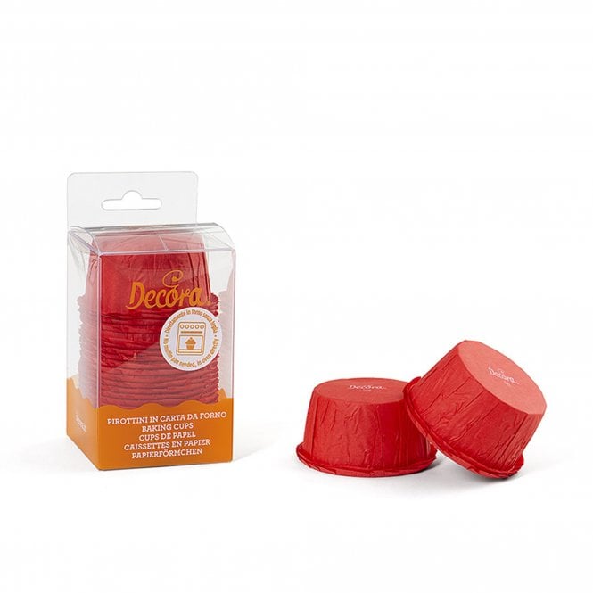 Decora Red Ruffled Baking Cupcake Cases - Pack Of 25