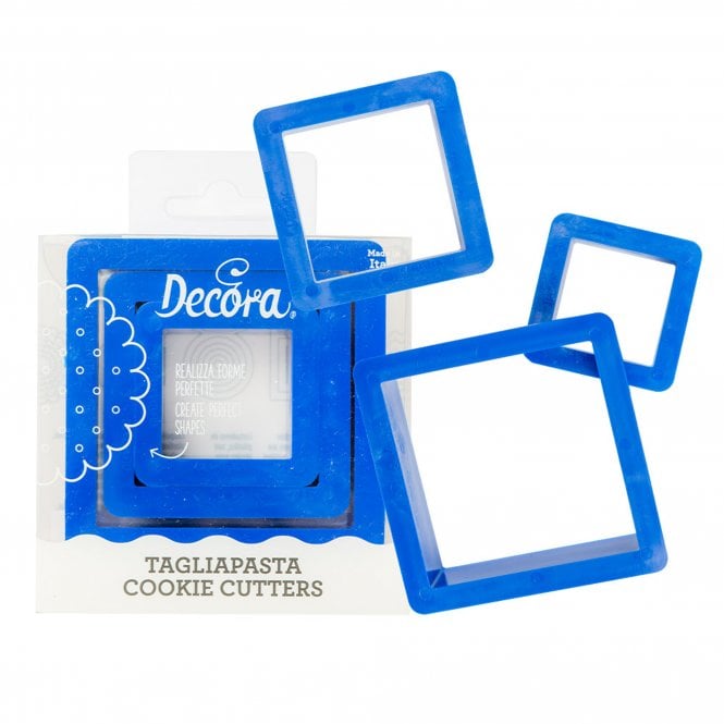 Decora Square Cookie/Icing Cutters, Set of 3