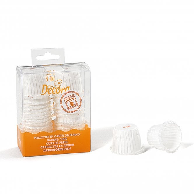 Decora White Ruffled Baking Cupcake Cases - Pack of 35