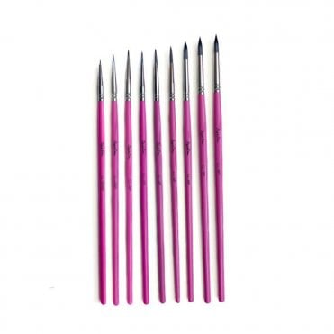 Detailed Fine Paint Brush Set - LL 10P Brush - 9 Pieces