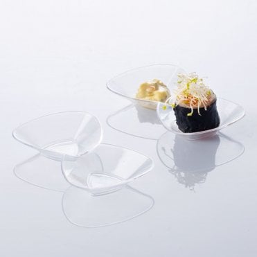 Double Saucer Petite Plates – Contemporary Elegance for Perfect Dessert Pairings - Pack of 20