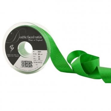 Double Sided Satin Ribbon - Emerald Colour No.23
