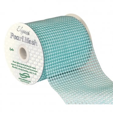Duck Egg Blue Pearl Mesh - 11.5cm x 1 Yard