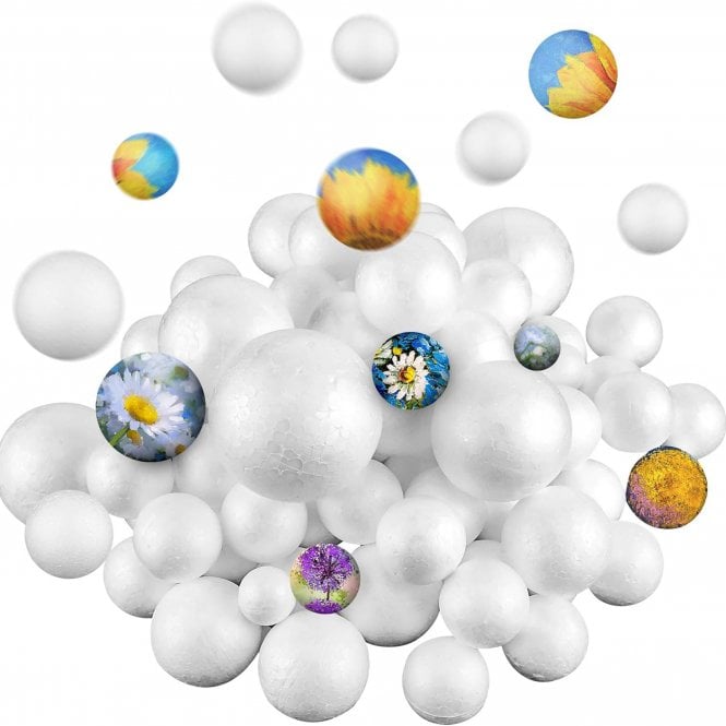 Dummy Deco Premium White Foam Balls - Pack of 10