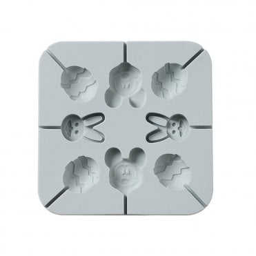 Easter Silicone Lollipop Mould – Mickey, Bunny, and Chevron Egg Shapes - 8 Cavity
