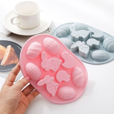 Easter Silicone Mould - Bunny, Chick & Egg Shapes - 9 Cavity 