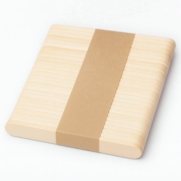 Eco-Chic Wooden Ice Cream Sticks - 93mm x 10mm x 2mm (Bag with Label)