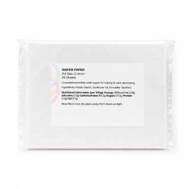 Edible A4 Wafer Paper (0.4mm) - 25 Sheets