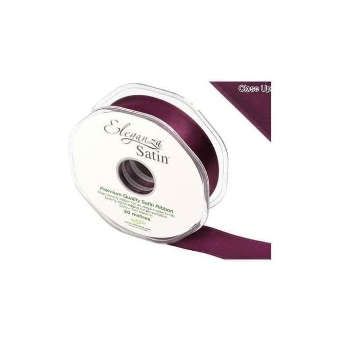 Eleganza Aubergine - Double Faced Satin Ribbon