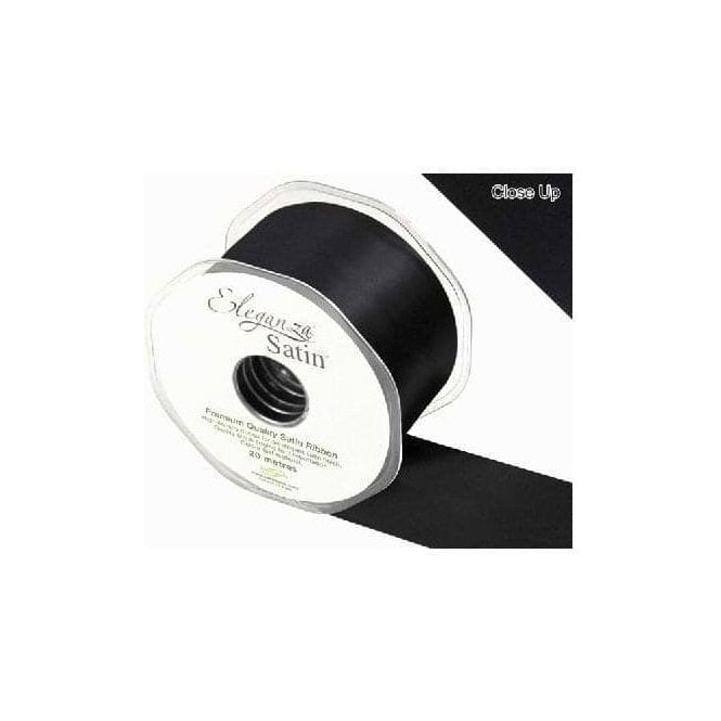 Eleganza Black - Double Faced Satin Ribbon