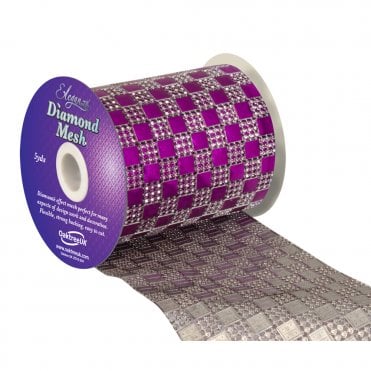 Fuchsia No.28 Diamond Mesh Pattern No.350 - 12cm x 1 Yard