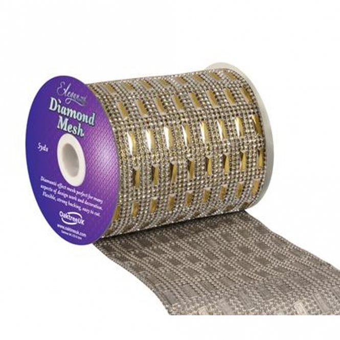 Eleganza Gold No.35 Diamond Mesh Pattern No.352 - 12cm x 1 Yard