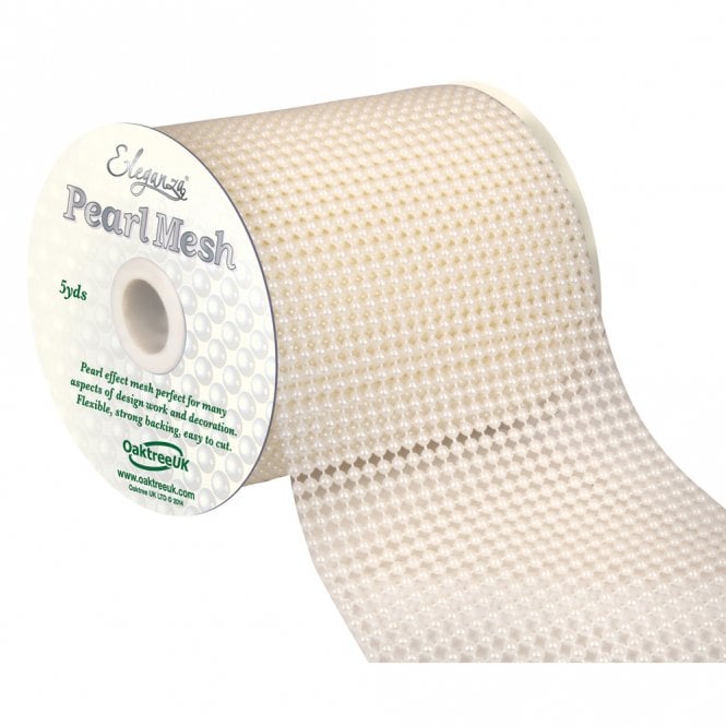 Eleganza Ivory No.61 Pearl Mesh - 11.5cm x 1 Yard