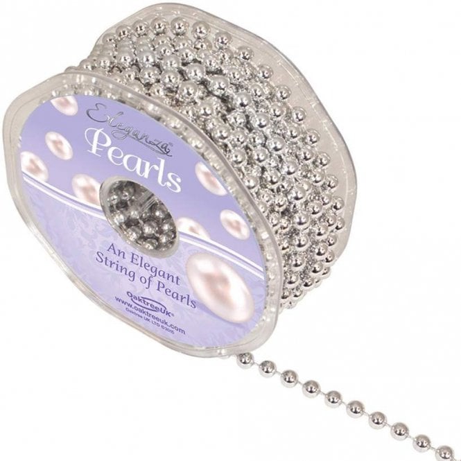 Eleganza Metallic Silver - Pearl Bead String 10m