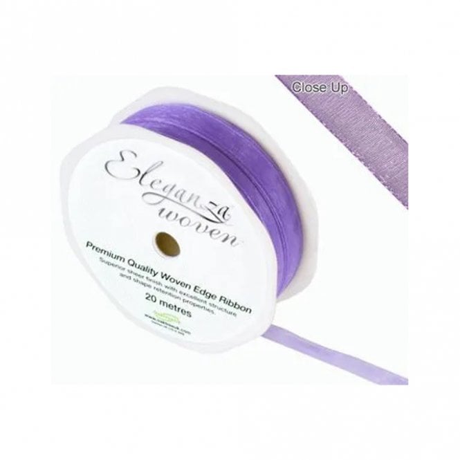 Eleganza Purple Woven Edge Ribbon