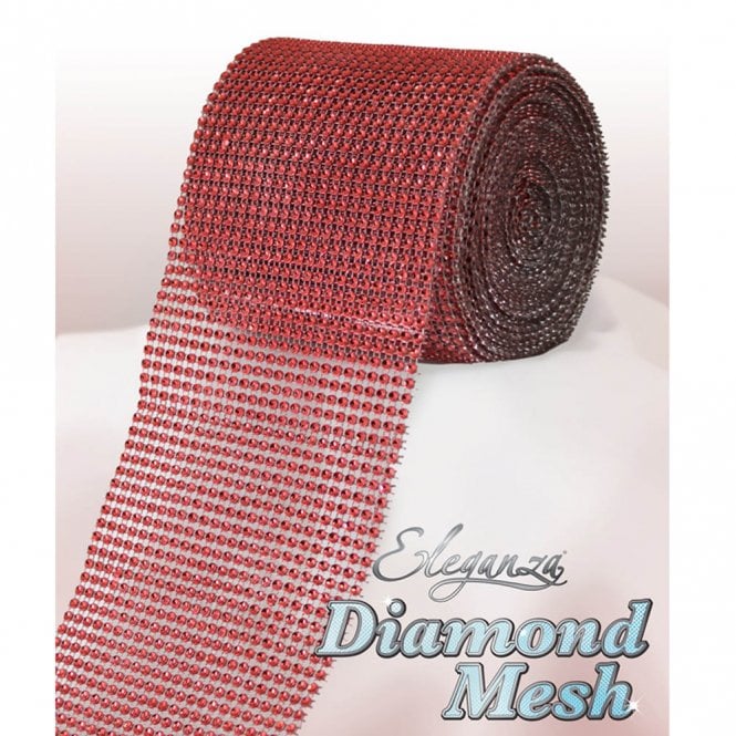 Eleganza Red No.16 Diamond Mesh - 12cm x 1 Yard