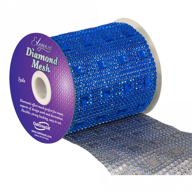 Eleganza Sapphire Blue No.72 Diamond Mesh Pattern No.351 - 12cm x 1 Yard