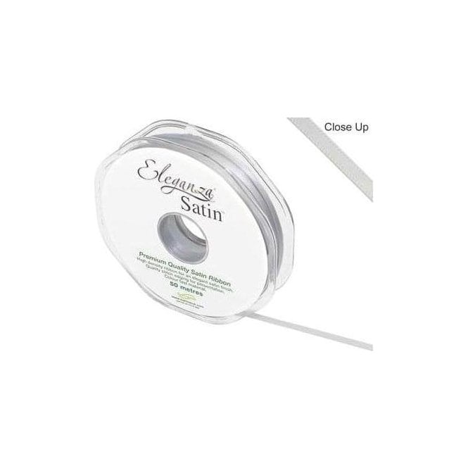 Eleganza Silver - Double Faced Satin Ribbon