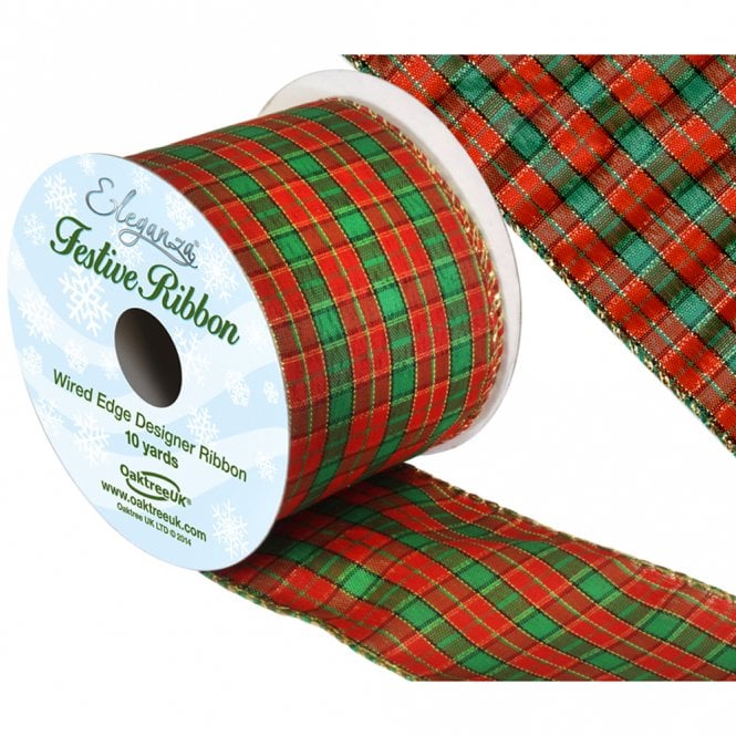 Eleganza Tartan Wired Edge Pattern No. 271 10yds x 63mm
