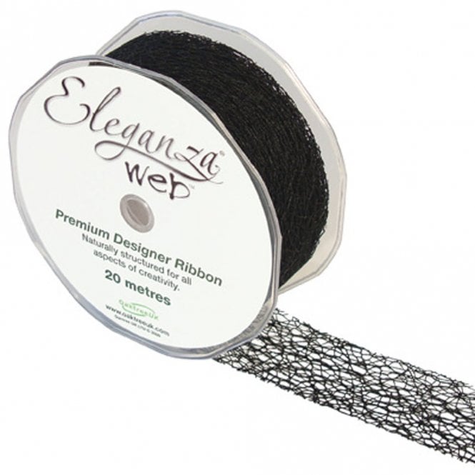 Eleganza Web Ribbon - Black No - 20 - 38mm x 20M