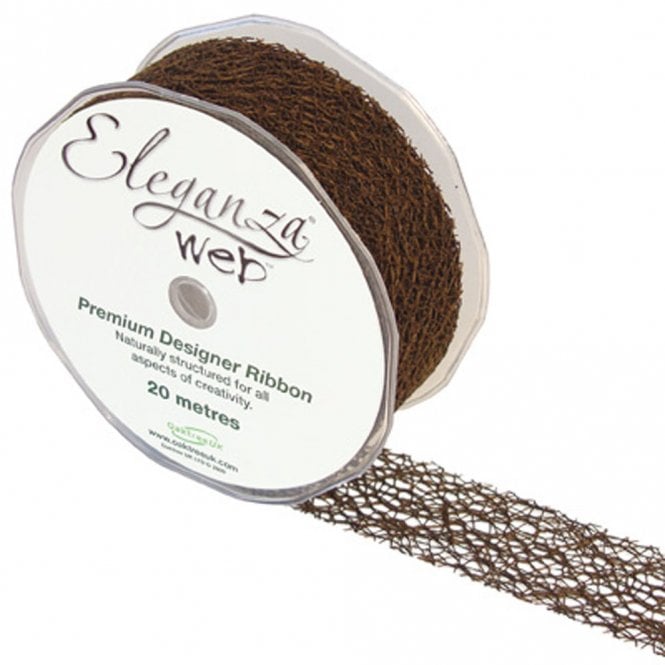 Eleganza Web Ribbon - Chocolate Brown No - 58 - 38mm x 20M
