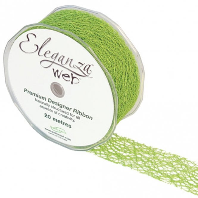 Eleganza Web Ribbon - Lime Green No - 14 - 38mm x 20M