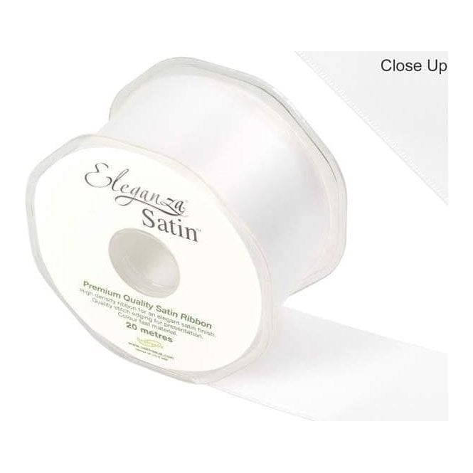 Eleganza White - Double Faced Satin Ribbon