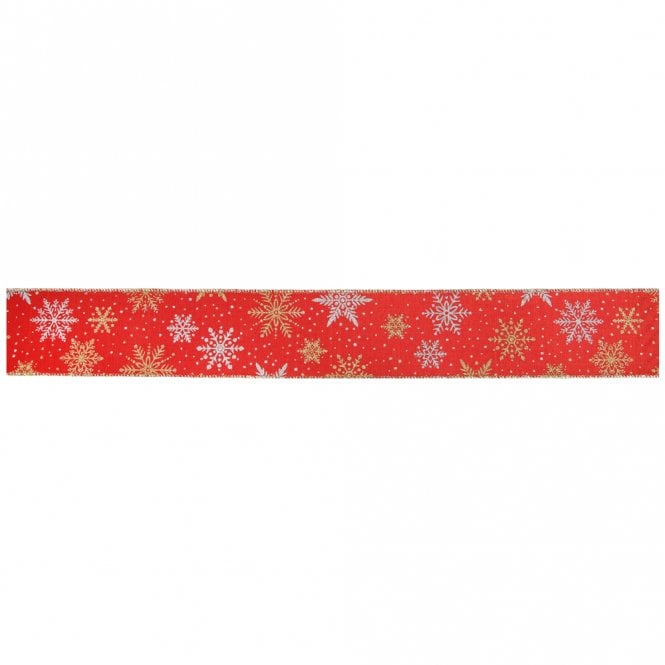 Eleganza Wired Edge Christmas Snow Flake 63mm x 9.1m Design No.397