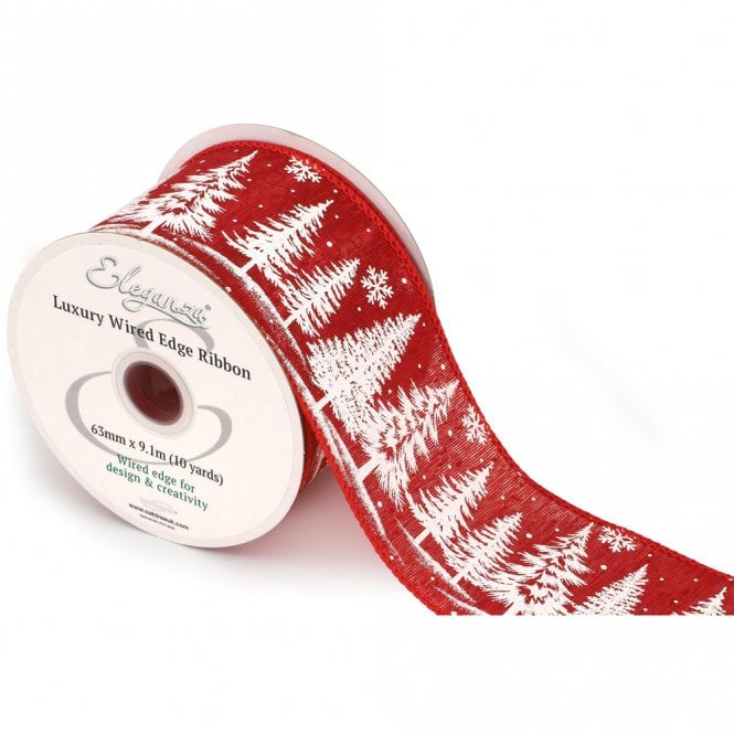 Eleganza Wired Edge Festive Forest 63mm x 9.1m Design No.421