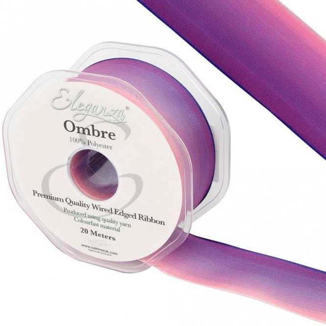Eleganza Wired Edge Ombre Ribbon 38mm x 20m Tone No.292