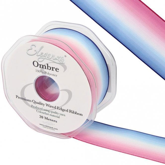 Eleganza Wired Edge Ombre Ribbon 38mm x 20m Tone No.294