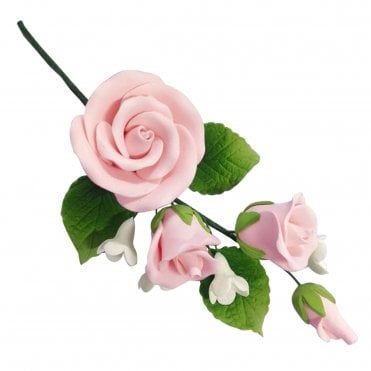 Enchanting Pink Rose & Stephanotis Sugar Flowers - Medium Size