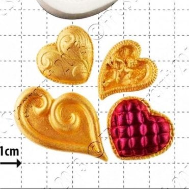 Fancy Hearts - Cake Decorating Silicone Mould