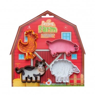 Farm Animals Plastic Cookie Cutters Set Of 4