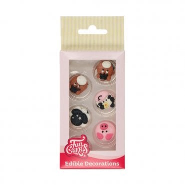 Farm Animals Sugar Decorations - 12 pcs