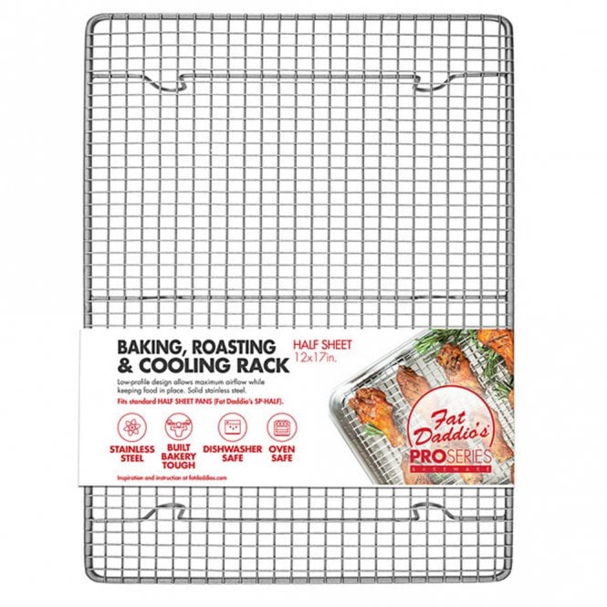 Fat Daddios Stainless Steel Half Size Sheet Pan Footed Rack: Baking, Roasting & Cooling - 12 x 17