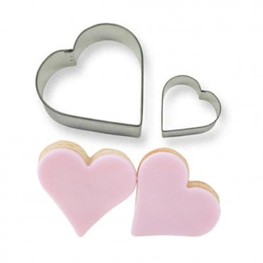 Fine Heart Metal Cookie & Cake Cutter - Set Of 2