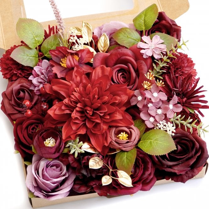 Fleur Maison Wine Red DIY Faux Flower Box Set
