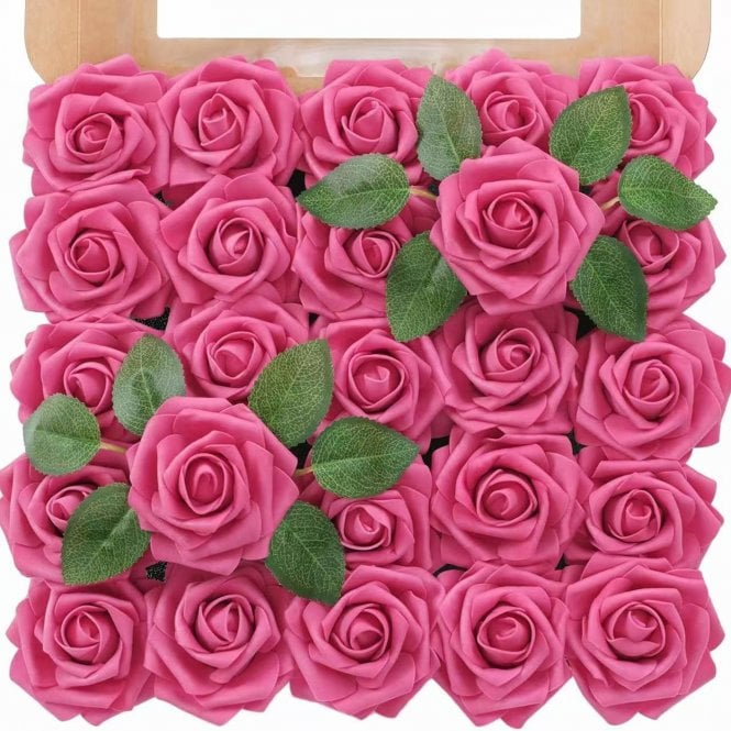 Fleur Maison Rose Pink Premium Artificial Foam Roses - Set of 25