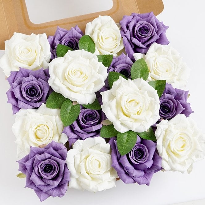 Fleur Maison White and Purple Mixed - DIY Faux Flower Box Set